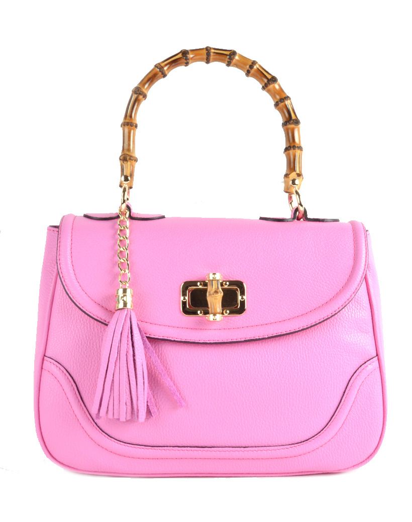 Lederen handtas Bamboe | 552665