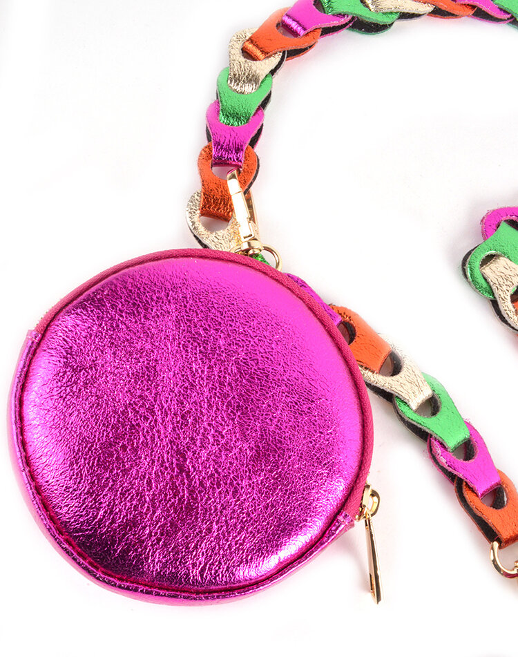 Lederen Etui - Rond Metallic