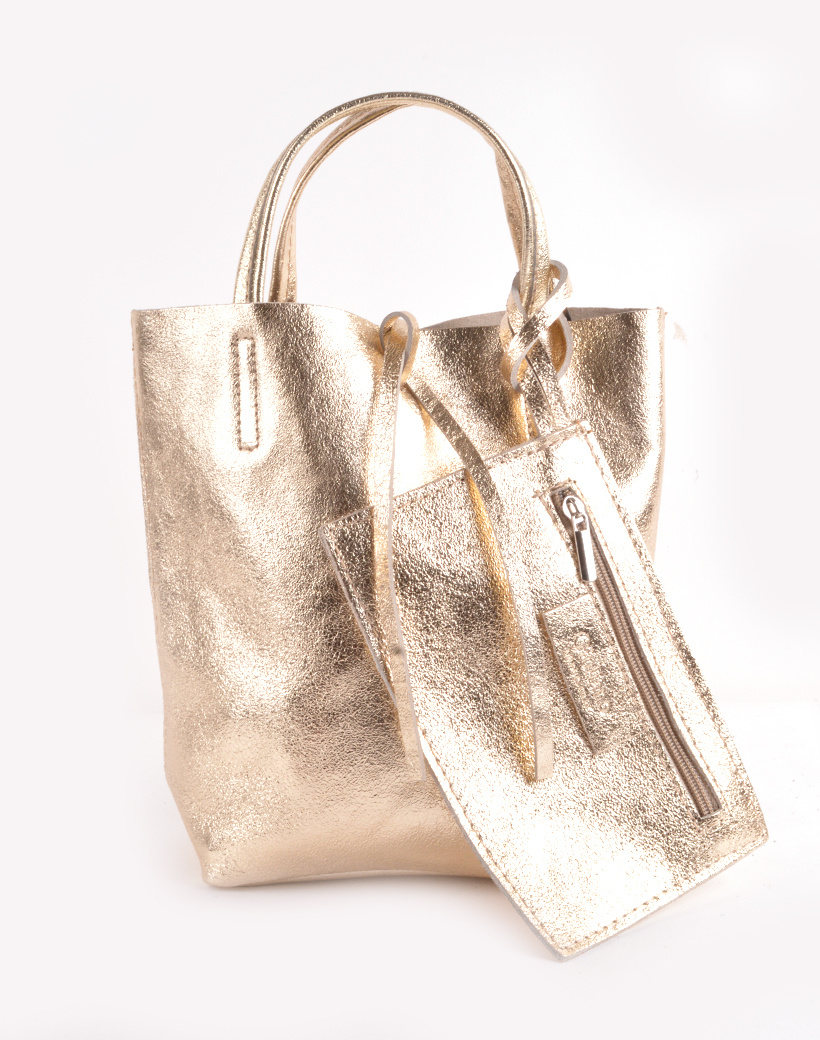 Lederen Mini shopper Metallic | 5526331, foto 3 van 6