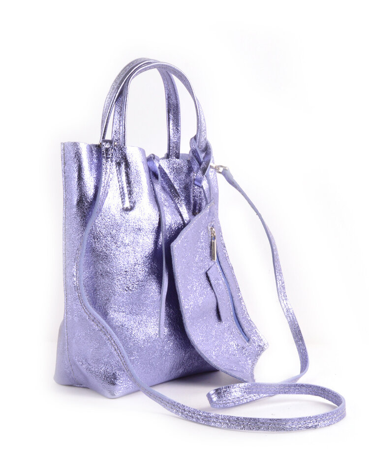 Leder-Mini-Shopper Metallic | 5526331