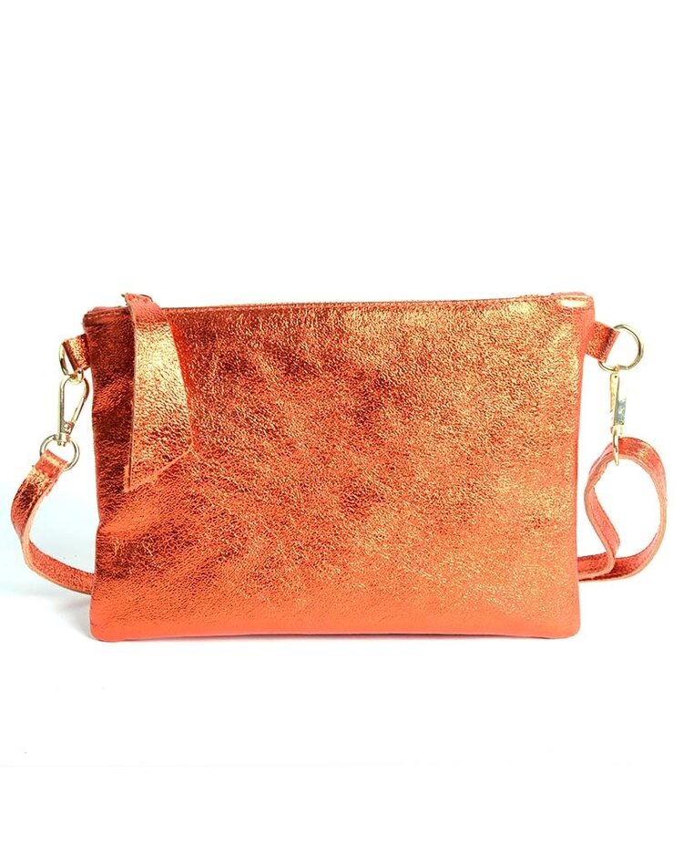 Kleine Wildleder-Schultertasche Metallic900026
