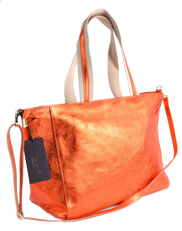 Lederen shopper  | Metallic  | 552707