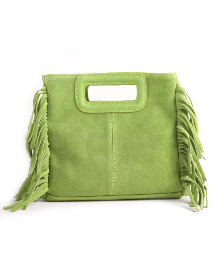 Wildleder-Schultertasche | Fransen | 552423 WILDLEDER