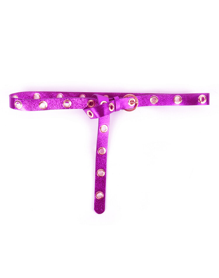 Belt - Metal holes leather metallic  | 800005