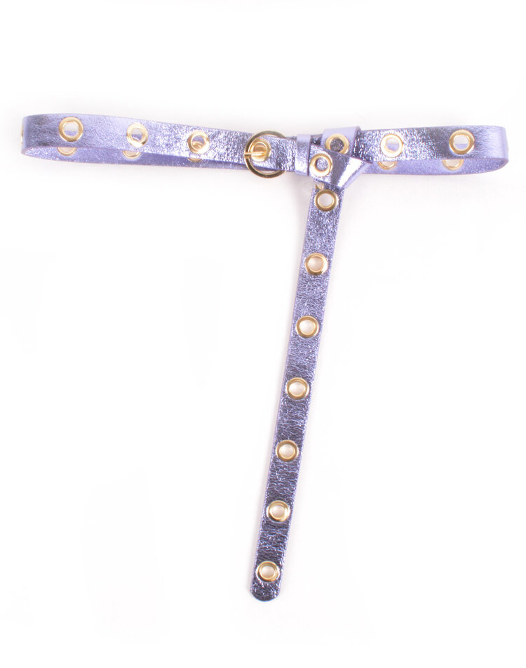 Riem  - Metalen gaatjes leer metallic  | 800005