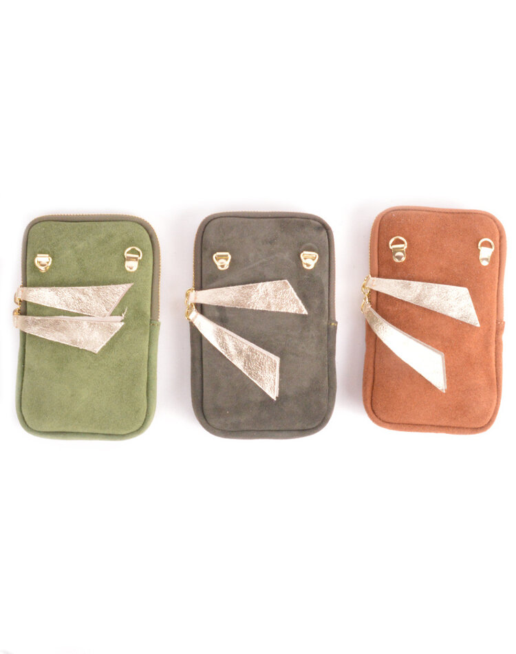 Kleine Wildleder-Schultertasche | Lang | 552631