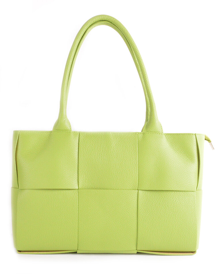 Leder-Handtasche | Flecht-Optik | 900093