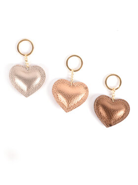 Leather keyring | Heart | Metallic 2306