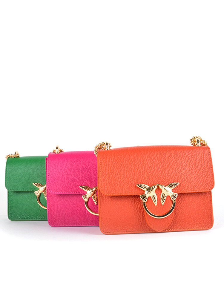 Leder-Schultertasche Vögel | 552827