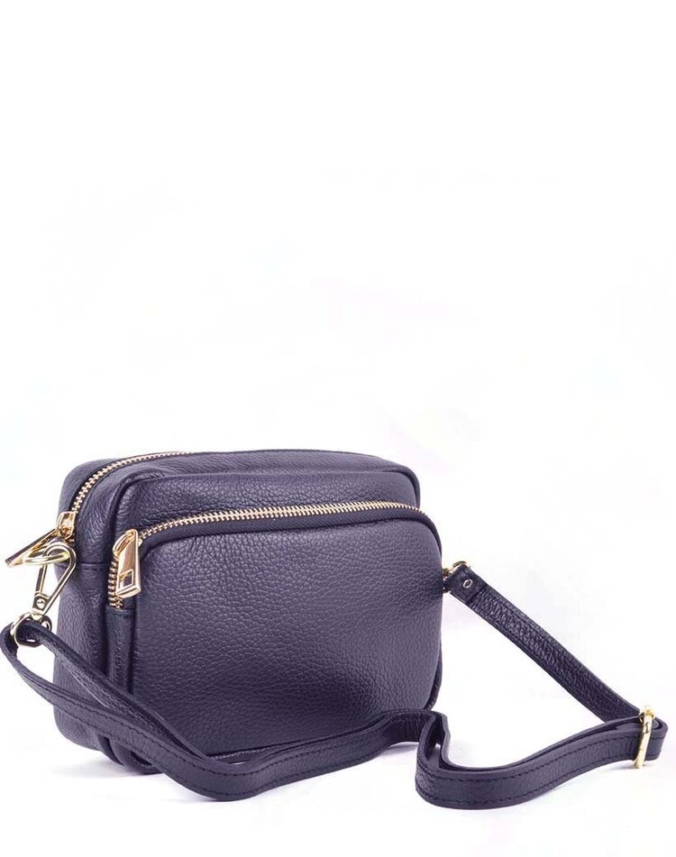 Leder-Schultertasche mit 2 Fächern | 552831