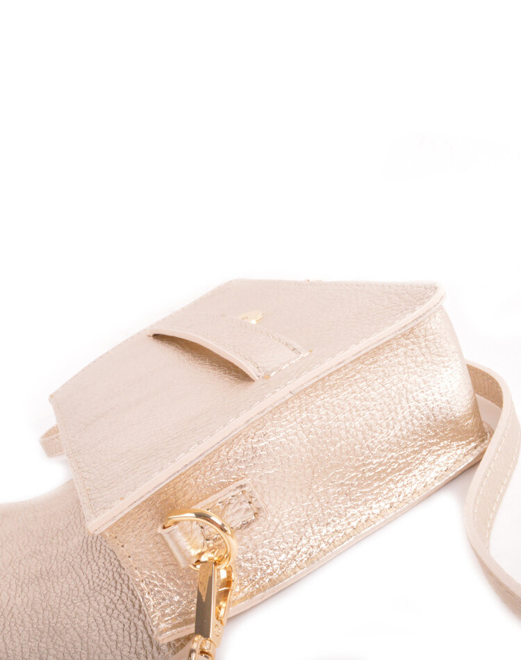 Leder-Schultertasche Metallic | 5528371