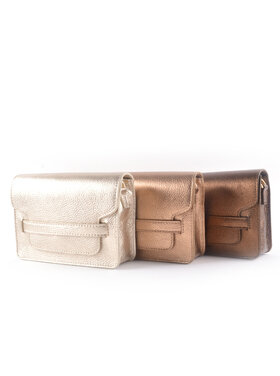 Leder-Schultertasche Metallic | 5528371