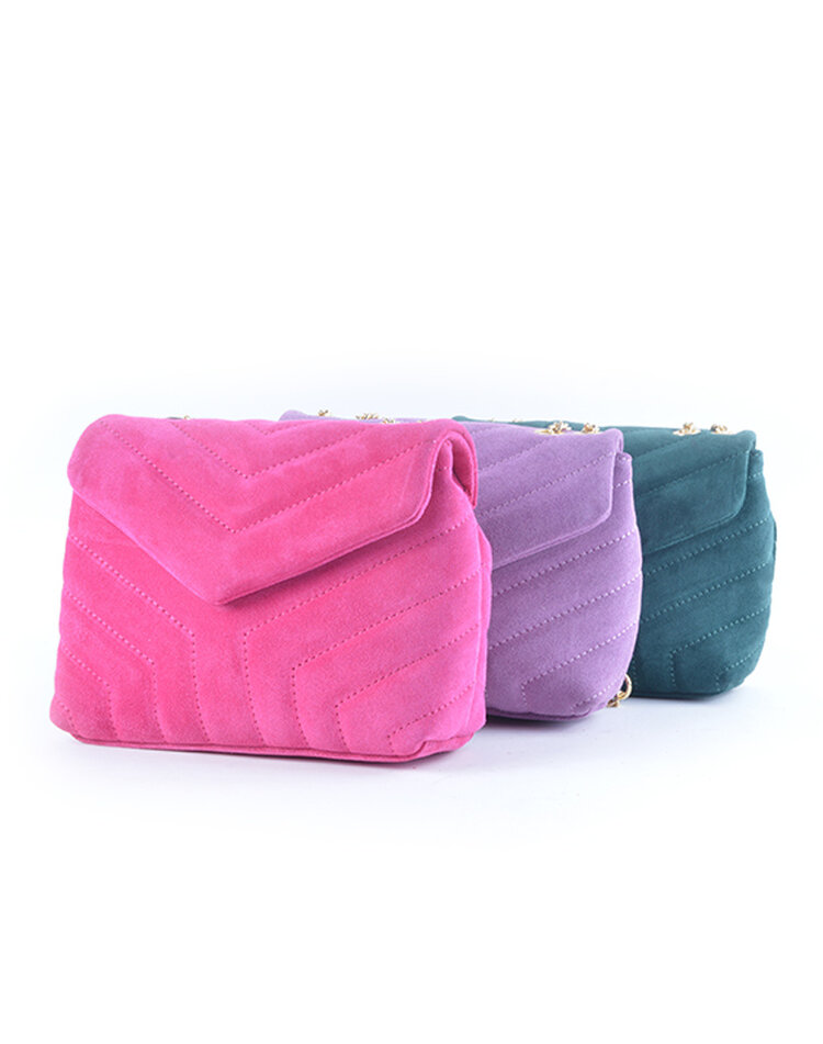 Leder-Schultertasche Wildleder | 552918