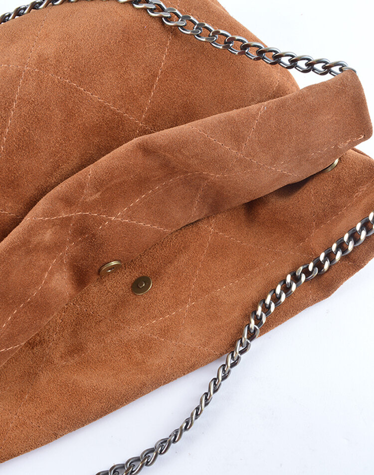 Leather shoulderbag metallic suede | 552919