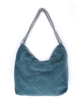 Leather shoulderbag metallic suede | 552919