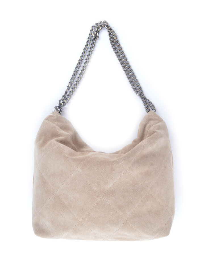 Leather shoulderbag metallic suede | 552919