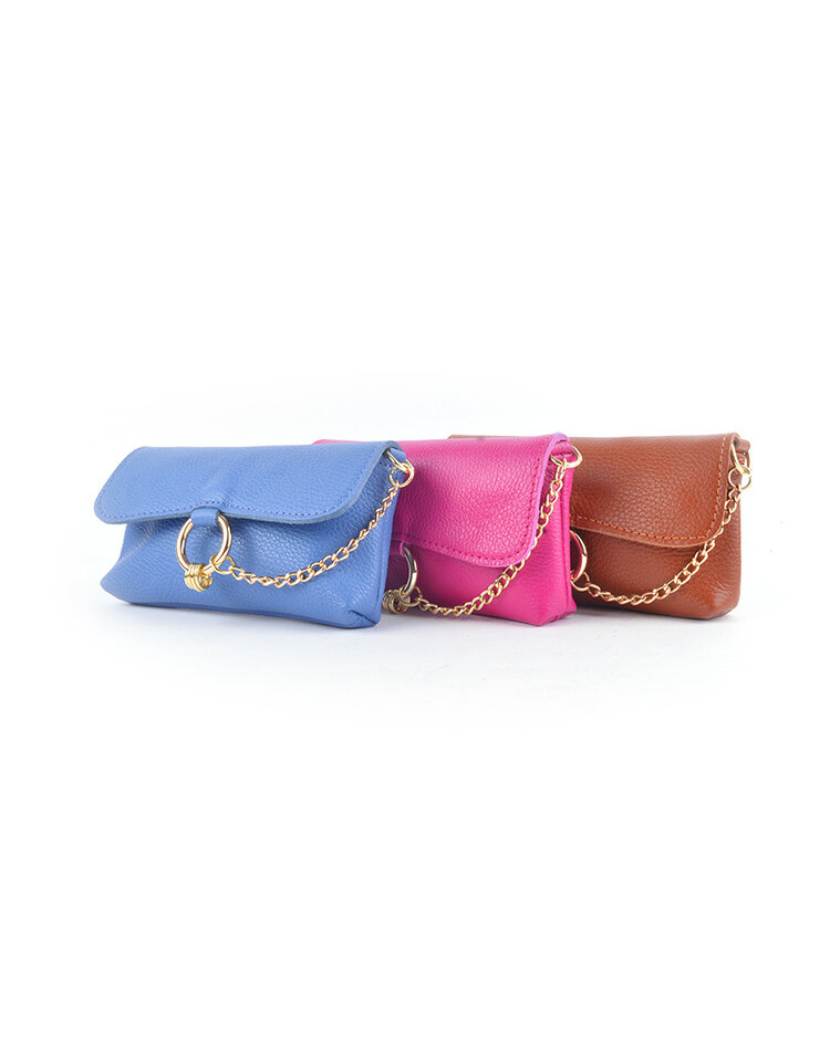 Leder-Schultertasche mit Ring und Kette | 552832