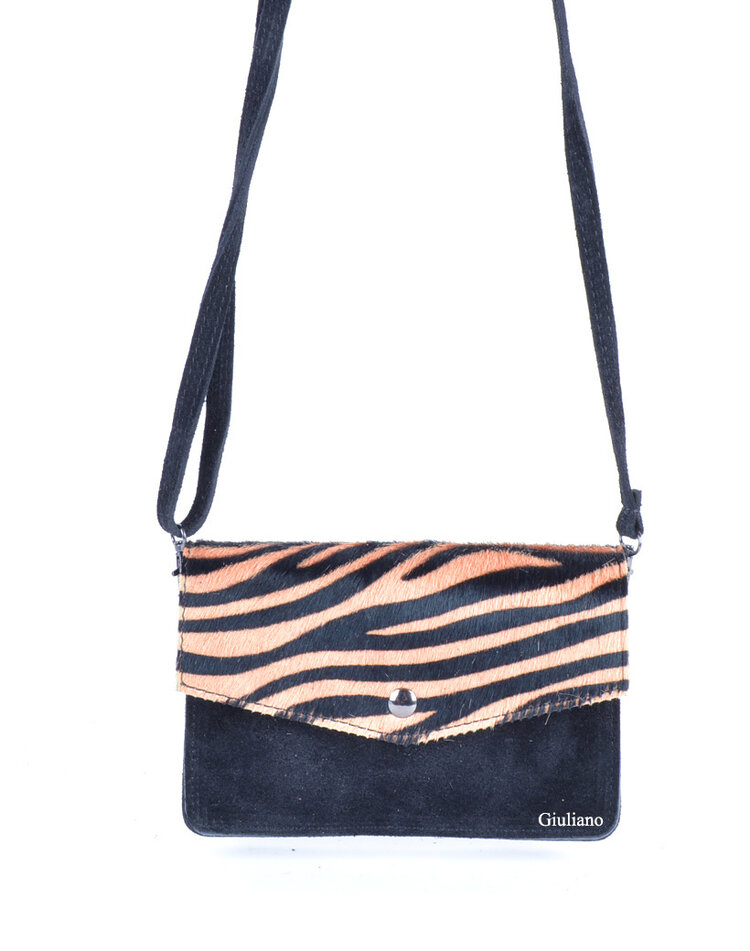 Kleine Wildleder-Schultertasche | Belt Bag | Fell | Print | 552626