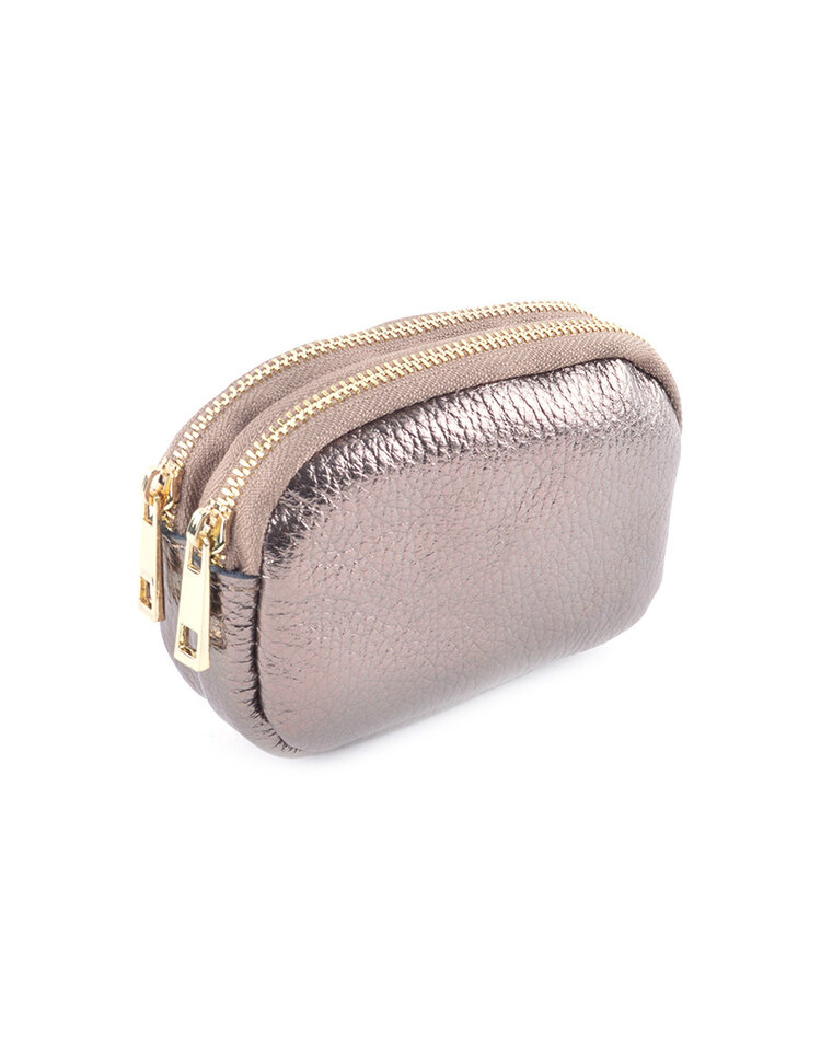 Lederen metallic portemonnee | 559103