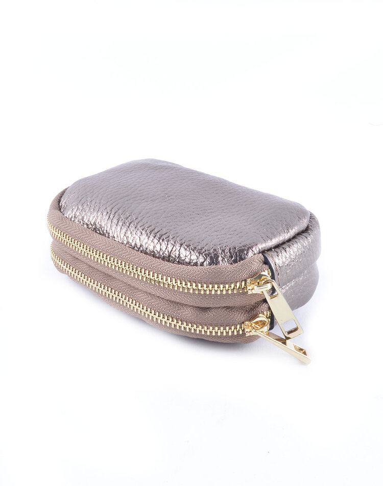 Lederen metallic portemonnee | 559103