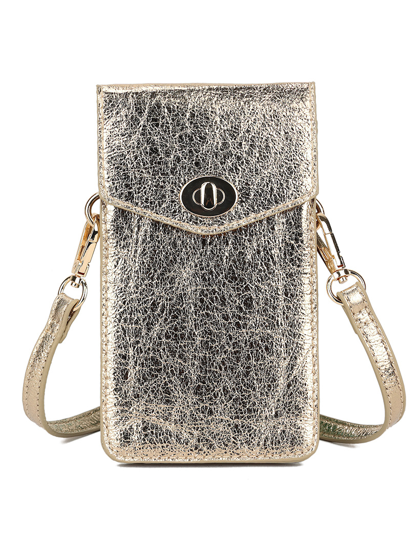 Kunstlederen metallic telefoontas | 40063