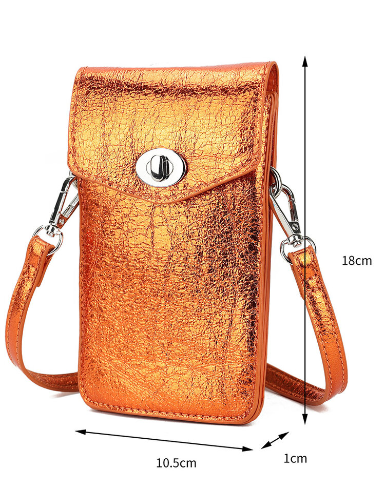 Kunstlederen metallic telefoontas | 40063
