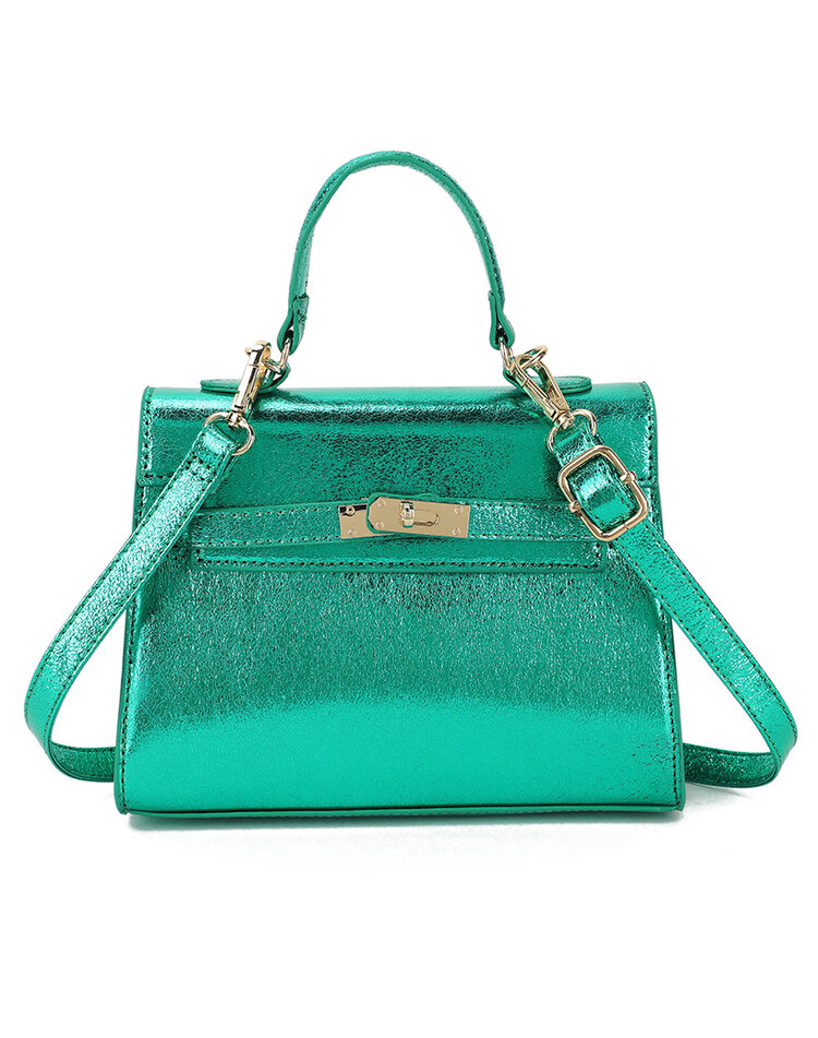 Artificial Leather metallic handbag | 88002
