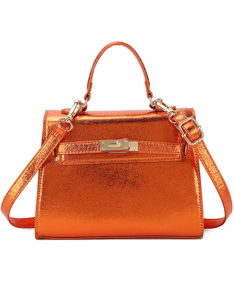 Kunstlederen metallic handtas | 88002
