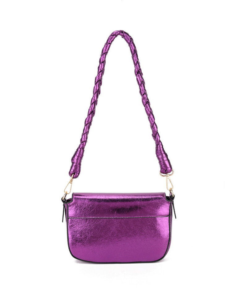Kunstleder-Schultertasche Metallic | 70106
