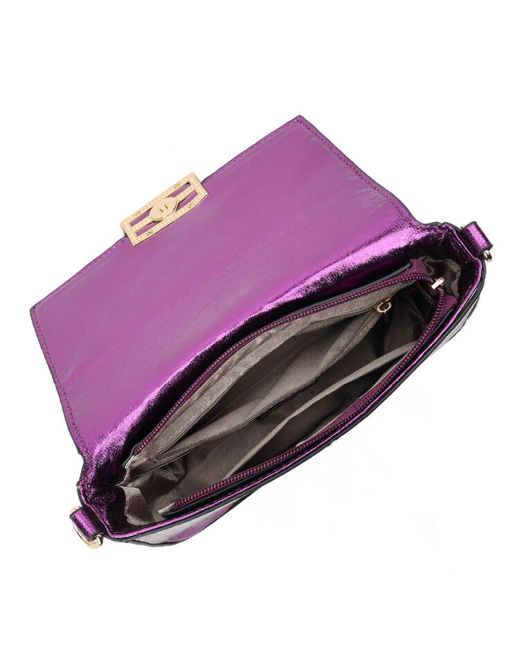 Kunstleder-Schultertasche Metallic | 70106