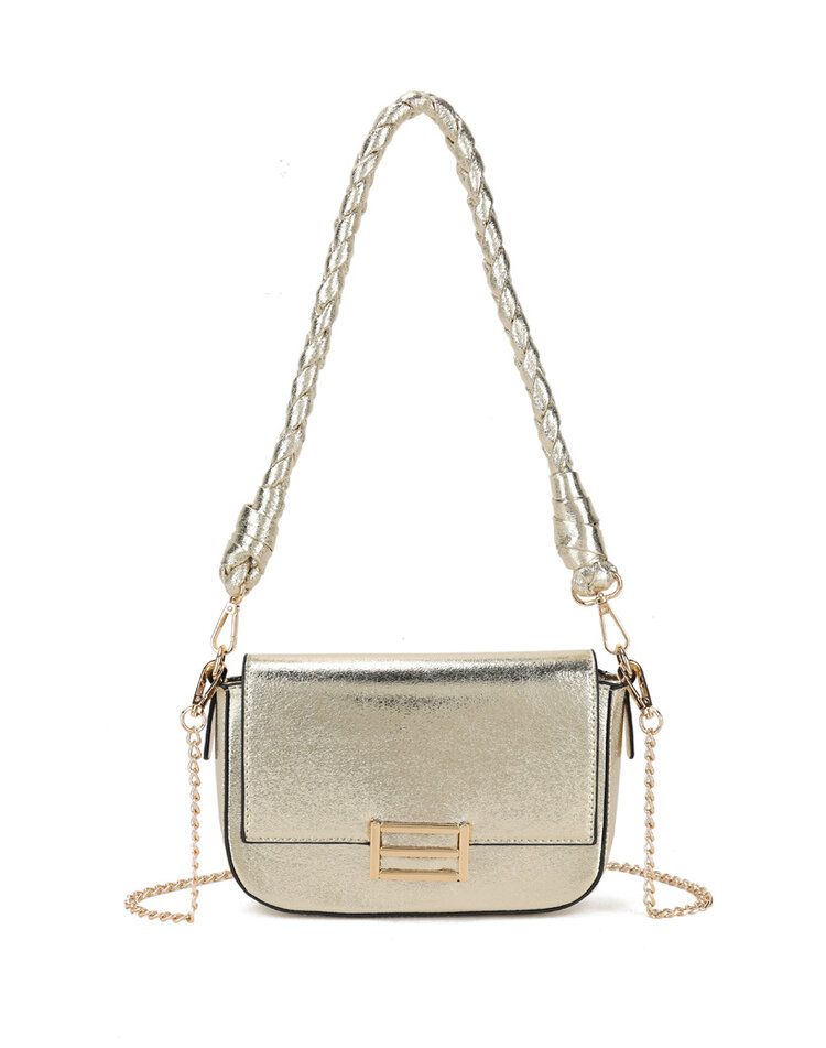 Kunstleder-Schultertasche Metallic | 70106