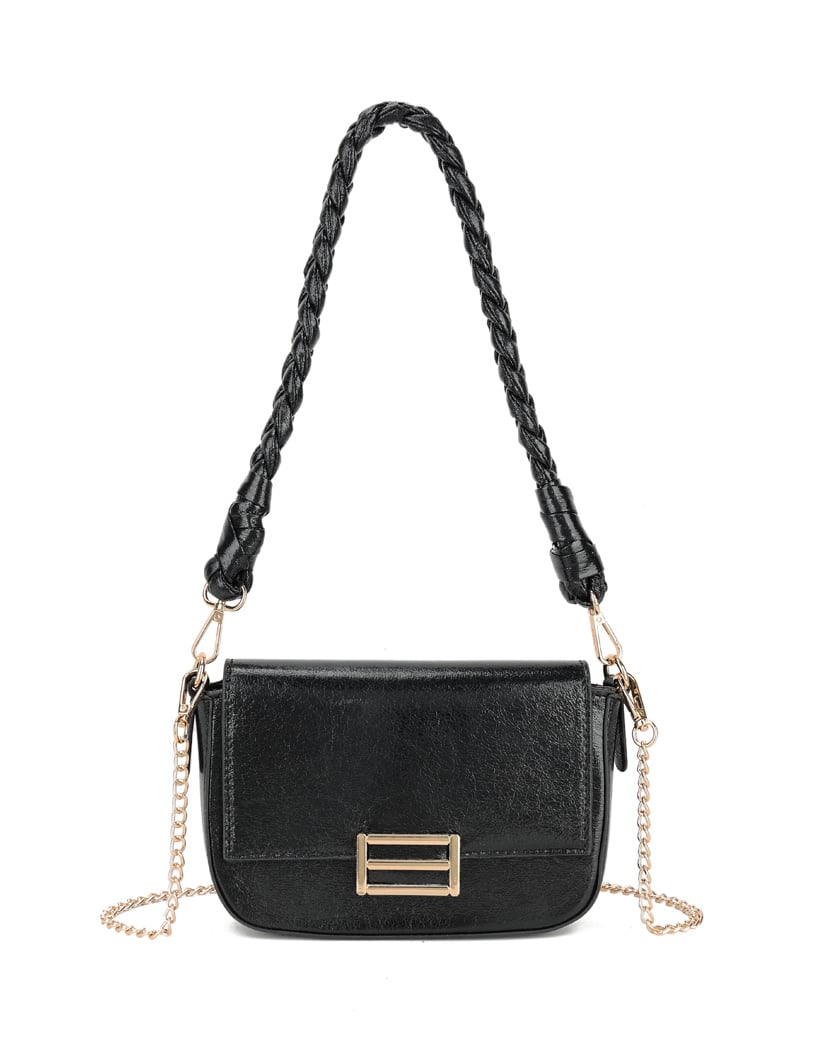 Kunstlederen metallic schoudertas | 70106