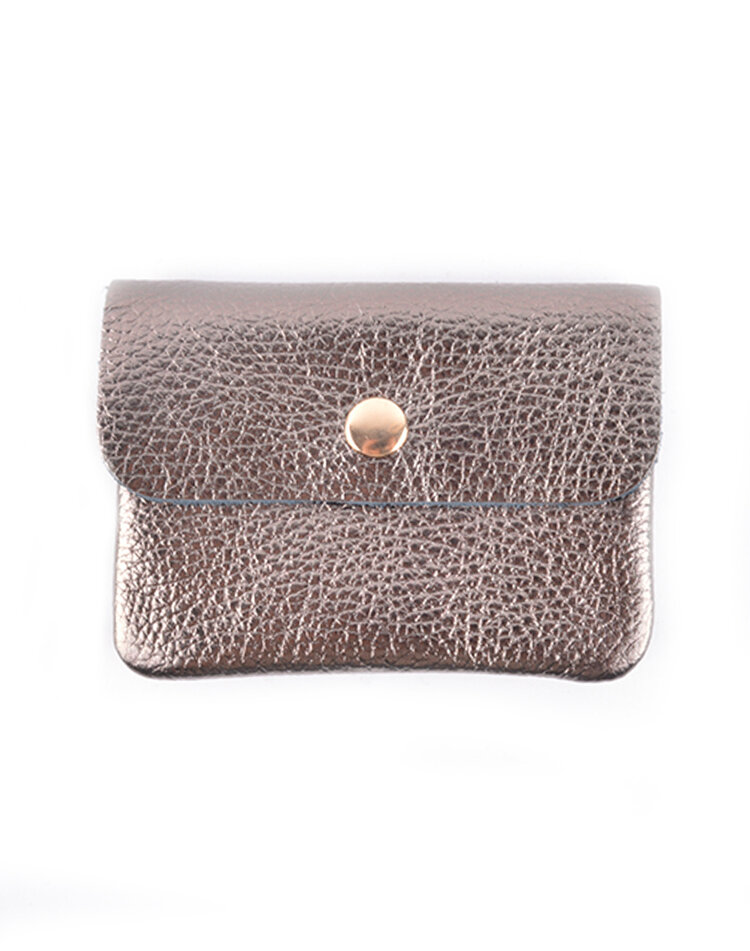 Leather wallet  - Metalic