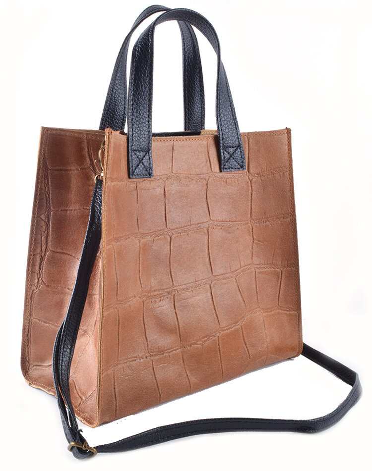 Leren handtas | Vierkant  -Mat | 552572