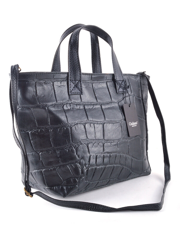 Leather handbag | Pebbles - Mat