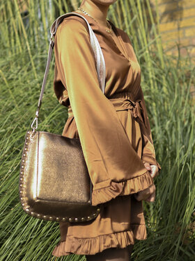Leder-Schultertasche Metallic | 9001301