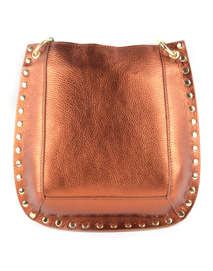 Leder-Schultertasche Metallic | 9001301
