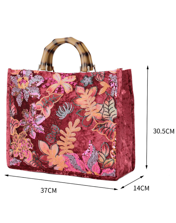 Kunstlederen pailletten handtas | A80138