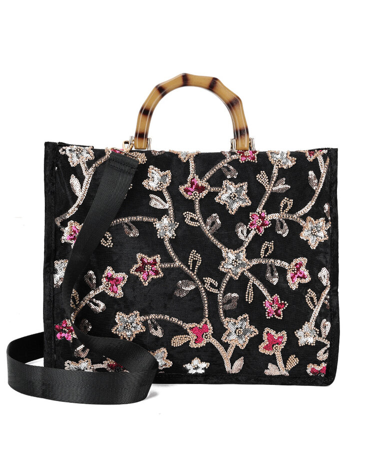 Kunstleder-Paillettenhandtasche | A80138