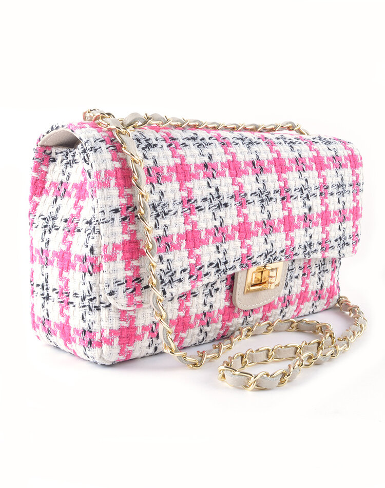 Kleine Leder-Schultertasche Stoff