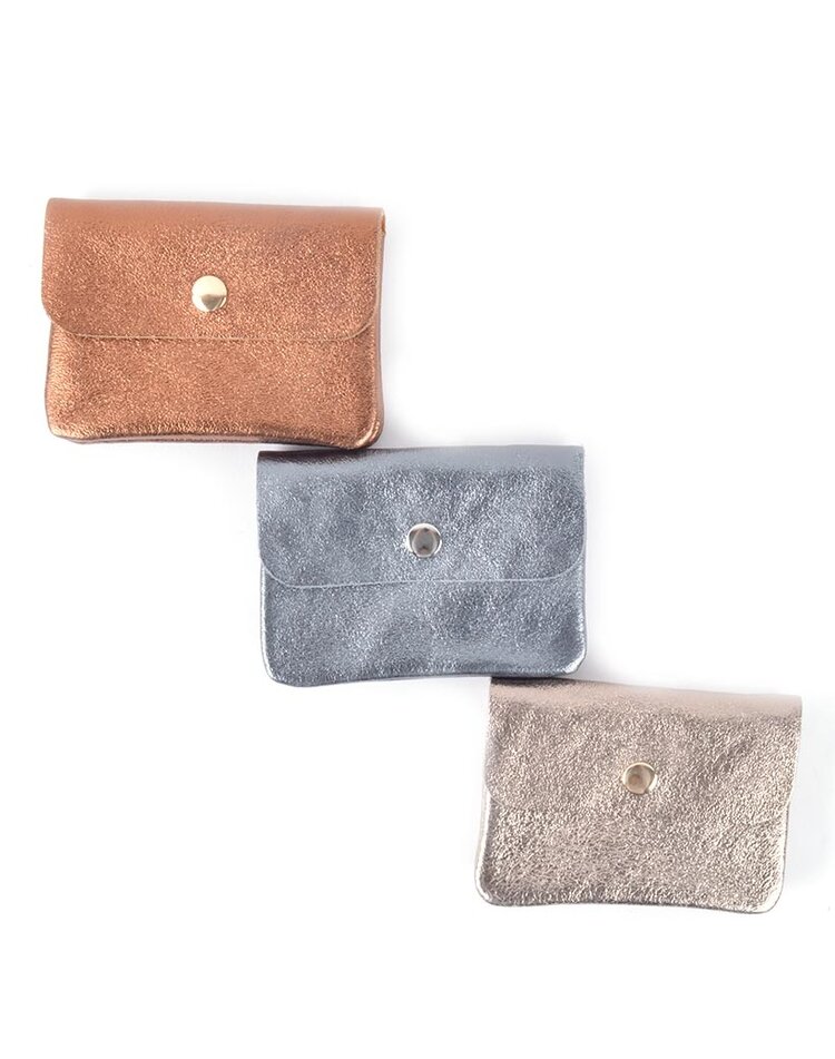 Leather wallet metallic | 559091