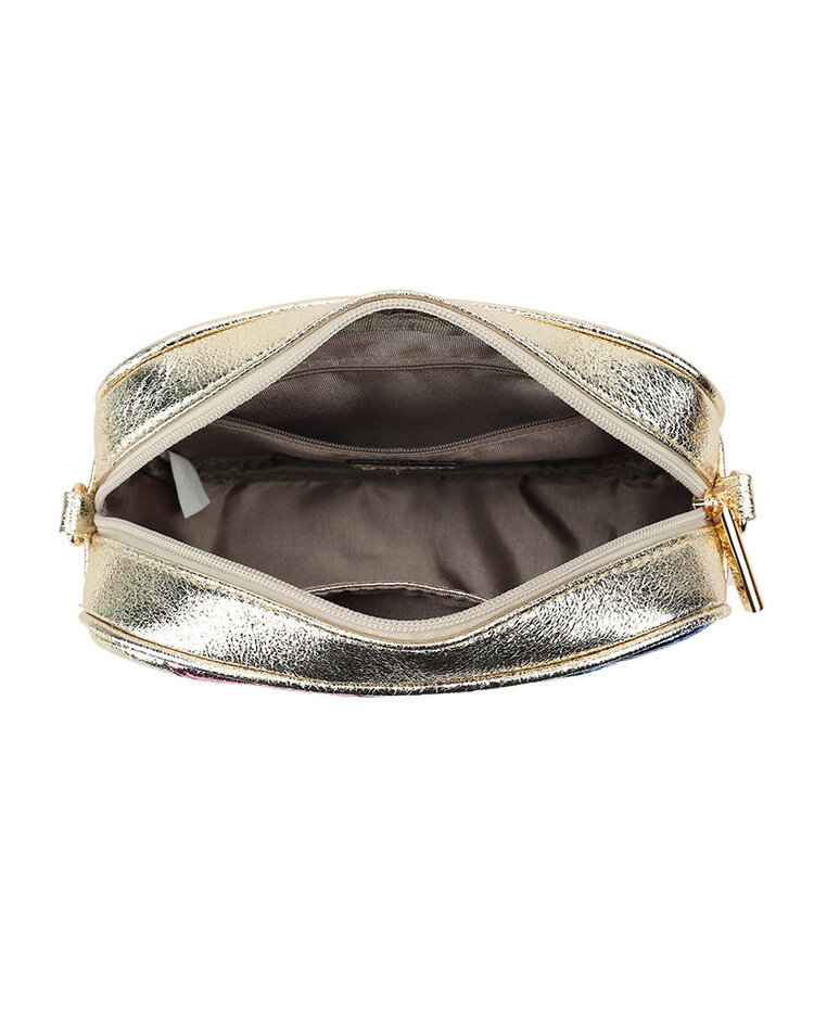 Kunstlederen rainbow schoudertas metallic | 70109