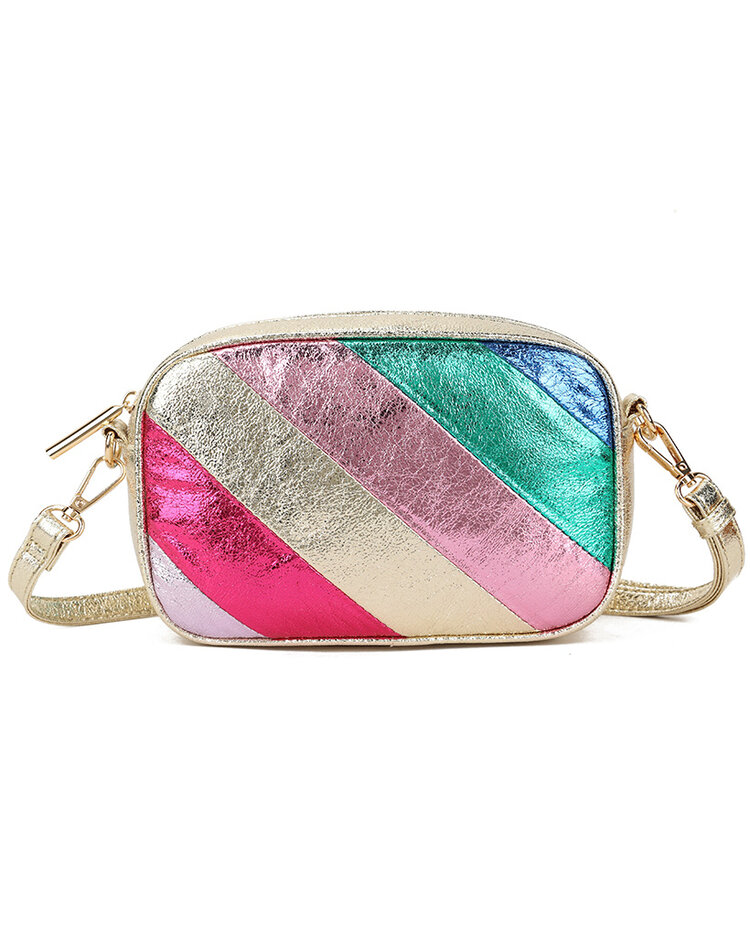 Artificial leather rainbow shoulderbag metallic | 70109