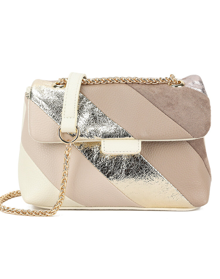 Artificial leather rainbow shoulderbag metallic | 70108