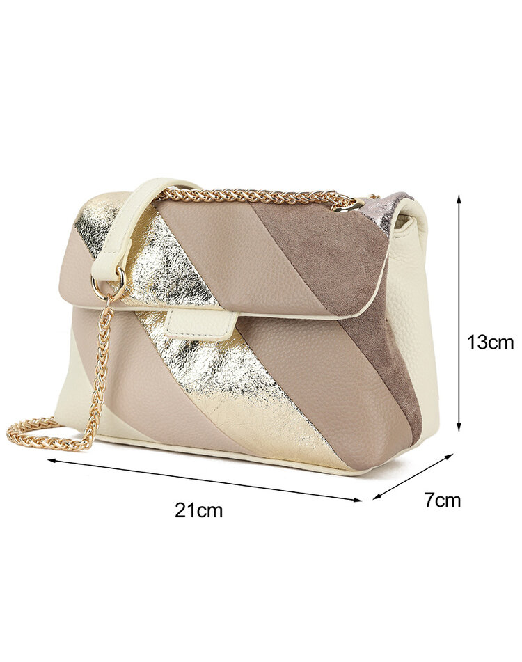 Artificial leather rainbow shoulderbag metallic | 70108