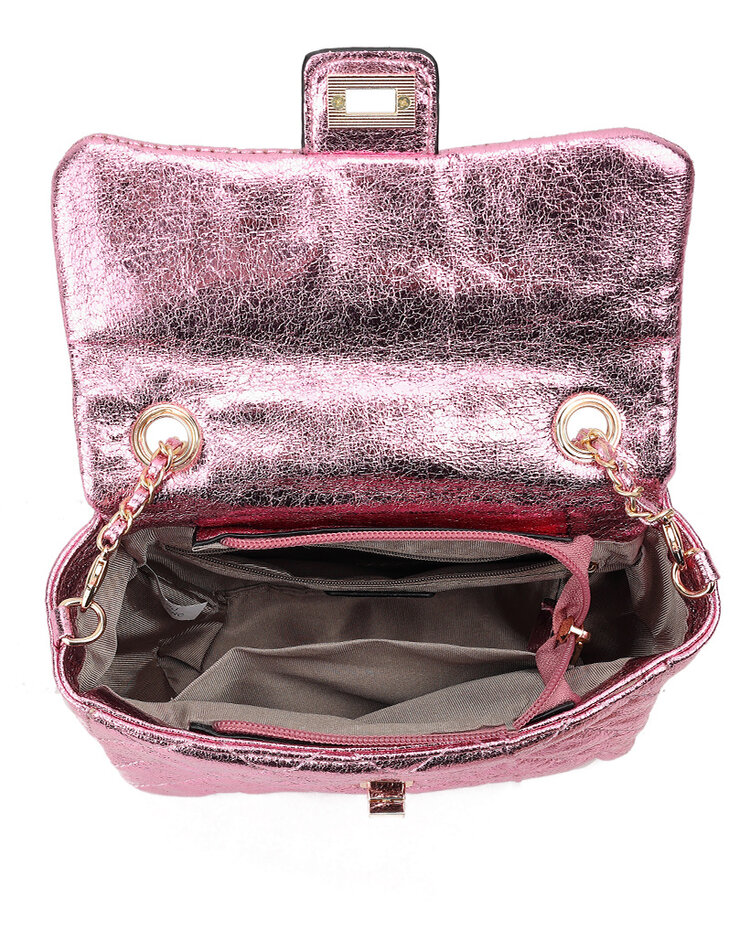 Kunstleder-Schultertasche Metallic | 70110