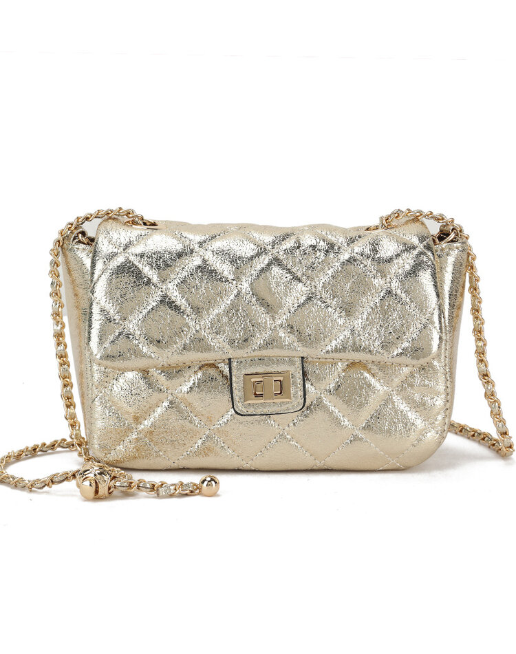 Kunstleder-Schultertasche Metallic | 70110