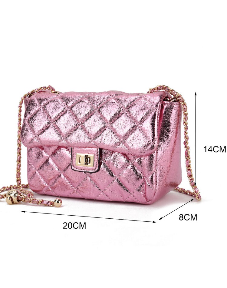 Kunstleder-Schultertasche Metallic | 70110