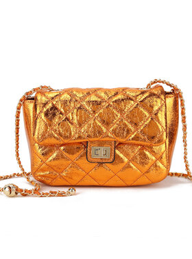 Kunstleder-Schultertasche Metallic | 70110