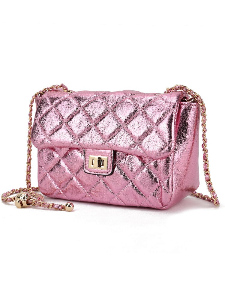 Kunstleder-Schultertasche Metallic | 70110
